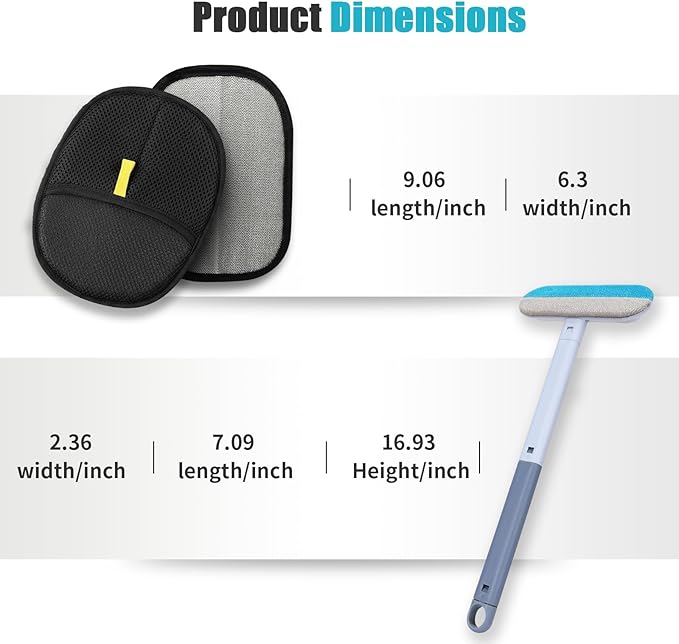 Pet Hair Removal Glove for Dogs & Cats, Newly Upgraded Reusable Electrostatic Pet Hair Remover, Gentle Effective Portable Magic Brush Pet Hair Tool for Clothes, Furniture, Carpet, Car Seats