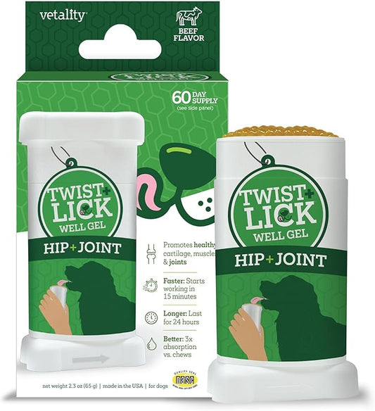 Twist + Lick Well Gel Hip & Joint Supplement for Dogs 2.3 oz