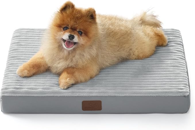 Bedsure Dog Bed for Small Dogs - Orthopedic Pet Beds with Removable Machine Washable Cover, NOT Waterproof Egg Crate Foam Puppy Pad, Suitable for Pet Up to 20 lbs, 23"x17"