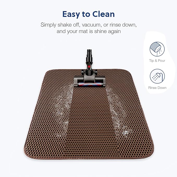 WePet Cat Litter Mat, Kitty Litter Trapping Mat, Honeycomb Double Layer Mats, No Phthalate, Urine Waterproof, Easy Clean, Scatter Control, Catcher Litter Tray Box Rug Carpet