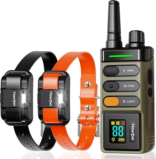 Dog Shock Collar 2 Dogs (15-120lb), 5200FT Range, IPX7 Waterproof, 4 Training Modes, Orange/Black