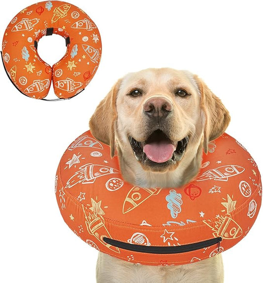 Inflatable Dog Cone Collar for After Surgery, Dog Donut Collar After Surgery, Soft Pet Cone for Small Medium Large Dogs to Stop Licking