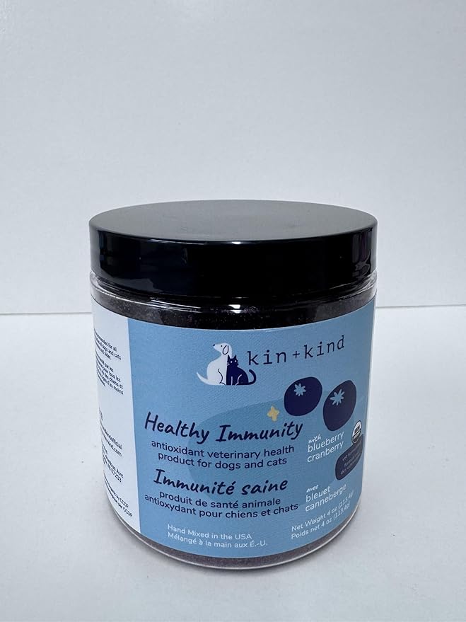 kin+kind Dog Supplement Powder - Supplement for Dogs & Cats for Healthy Immunity - Bladder Support - Natural Formula with Organic Cranberry, Blueberry and Coconut - Made in USA - 4 oz (Medium)
