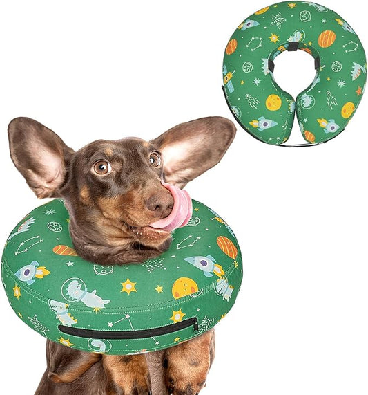 Inflatable Dog Cone Collar for After Surgery, Dog Donut Collar After Surgery, Soft Pet Cone for Small Medium Large Dogs to Stop Licking