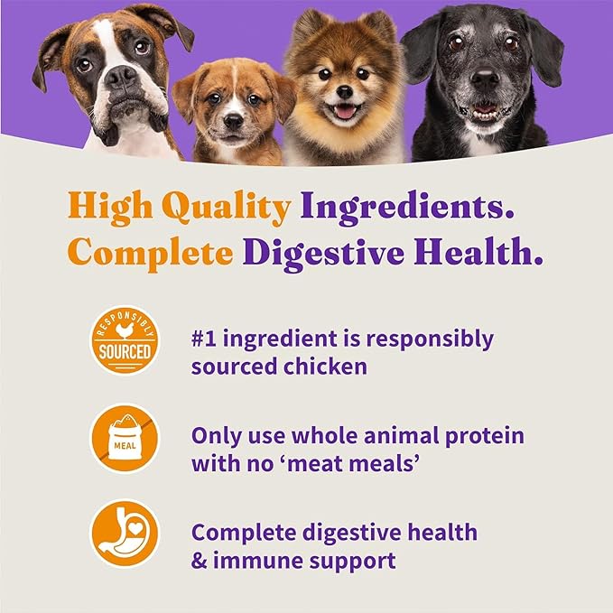 Halo Holistic Small Breed Dog Food, Cage Free Chicken & Sweet Potato Recipe, Grain Free Dry Dog Food, Complete Digestive Health, 3.5 lb Bag