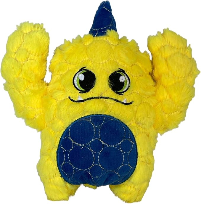 Bite Force -Durable & Strong Dog Yellow Monster with Squeaker, Kevlar-Reinforced for Aggressive Chewers - Yellow