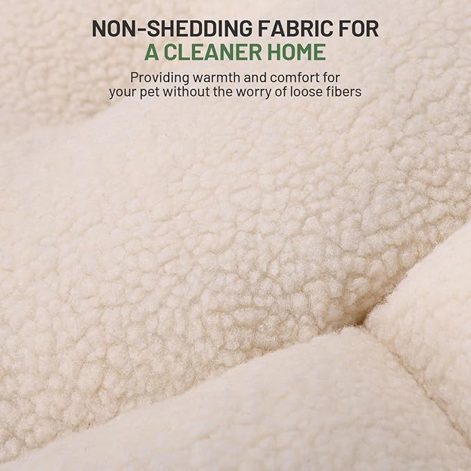 All-Season 2-Sided Pet Bed, 20.8 Inch Adjustable Drawstring Cat Bed and Small Dog Bed, Reversible with Cozy Warm Plush Sherpa Side & Cool Anti-Slip Water-Resistant Bottom for Cats and Small Dogs