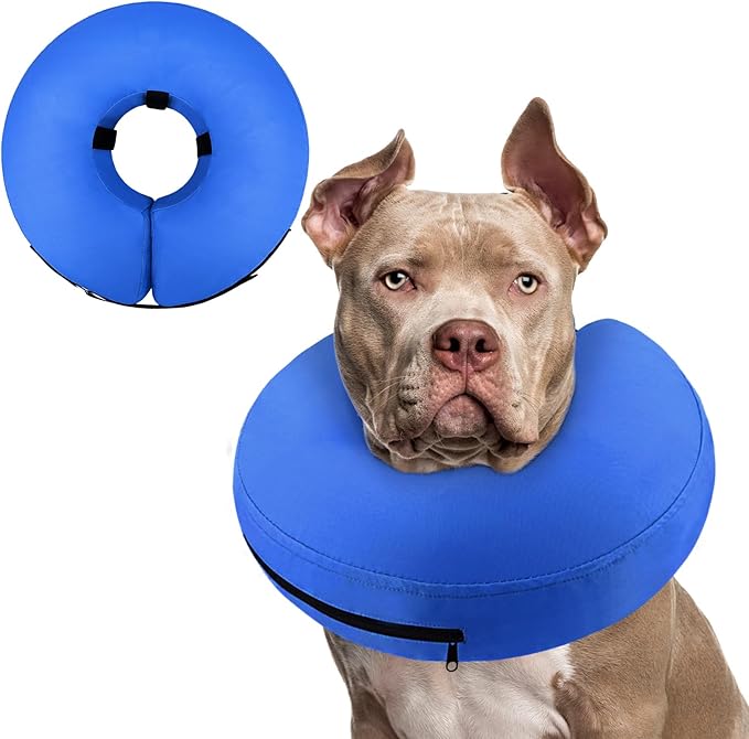 Supet Inflatable Dog Cone Collar Alternative After Surgery, Dog Neck Donut Collar Recovery E Collar for Neuter, Soft Pet Cone for Small Medium Large Dogs