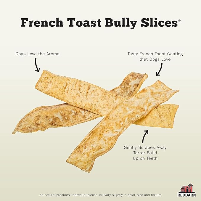 Redbarn Pet Products Bully Slices for Dogs French Toast Natural Dental Treats 12 Bags