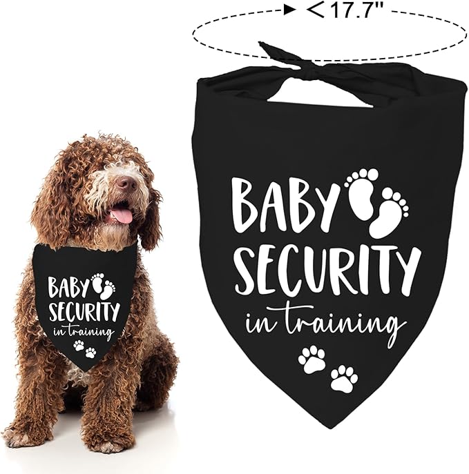 Baby Security in Training Dog Bandana Pet Scarf Pregnancy Announcement Dog Bandanas for Dogs Pet Accessories for Dogs Lovers Pregnancy Reveal Ideas (Black)