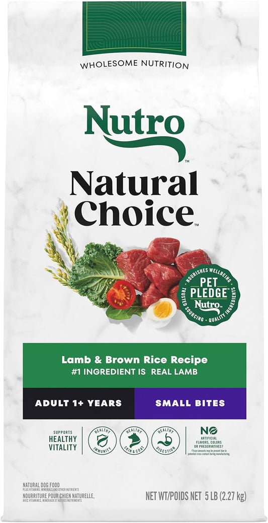Nutro Natural Choice Small Bites Adult Dry Dog Food, Lamb and Brown Rice Recipe, 5 lbs.