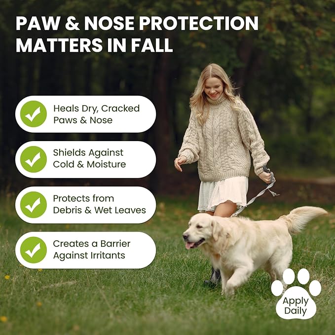 Lick-Safe Dog Paw & Nose Balm with Coconut Oil | All-Natural Paw Moisturizer & Cream for Dry, Cracked Pads & Snouts| Paw Wax & Soother, Nose Butter for Bulldogs| Horse Hoof Care (2.1 oz*2)