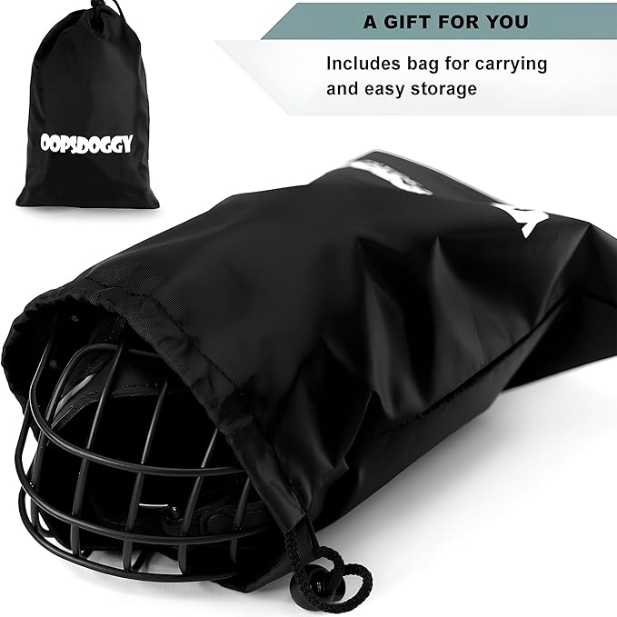 OOPSDOGGY Metal Dog Muzzle for Large Dog, Adjustable Brethable Wire Basket for Rottweiler to Prevent Biting Chewing (Blue, Rottweiler)