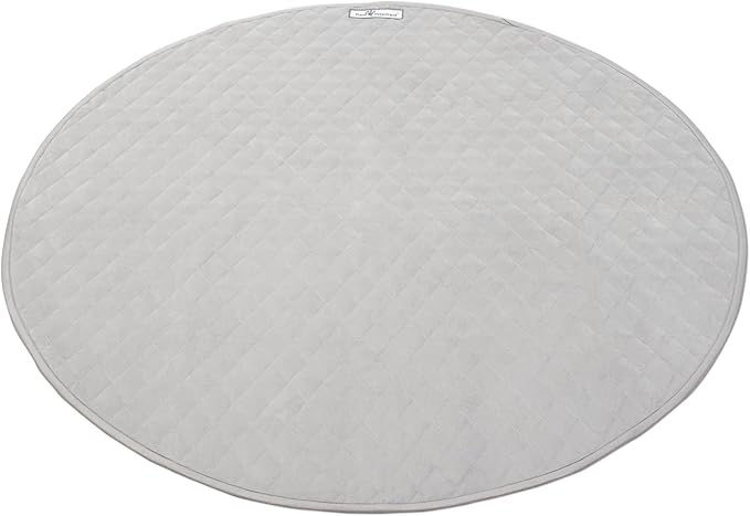 Paw Inspired 48 Inch Round Playpen Mat, Super Absorbent Fleece Cage Liner with Non-Slip Bottom, Waterproof Pet Play Pen Pad for Dogs, Rabbits, Guinea Pigs, Hamsters, Small Animals (Light Gray)