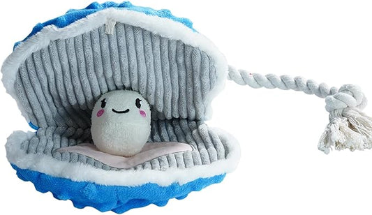 Nocciola Crinkle Squeaky Blue Octopus Dog Toy - Ocean Theme Stuffed Interactive Rope Toys for Small, Medium & Large Dogs - Durable for Aggressive Chewers (Shell)