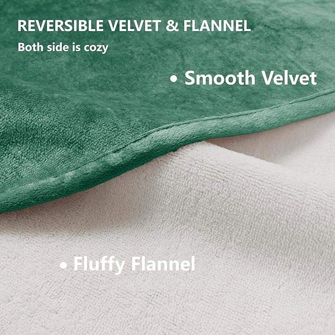 Waterproof Blanket for Bed Protection, Washable Dog Blankets for Couch, Soft Reversible Pet Throw Furniture Protector Cover for Sofa-82"x120",Green+Cream