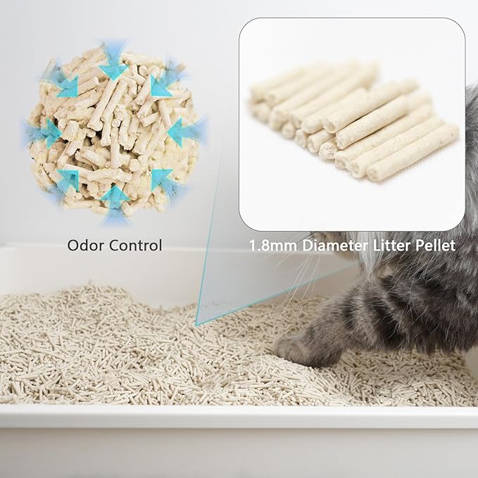 Tofu Cat Litter - Strong Clumping, Ultra Absorbent, Odor Control, Flushable, Low Tracking, Low Dust Tofu Litter Pellets 2 Packs/12LB (Original Flavor)