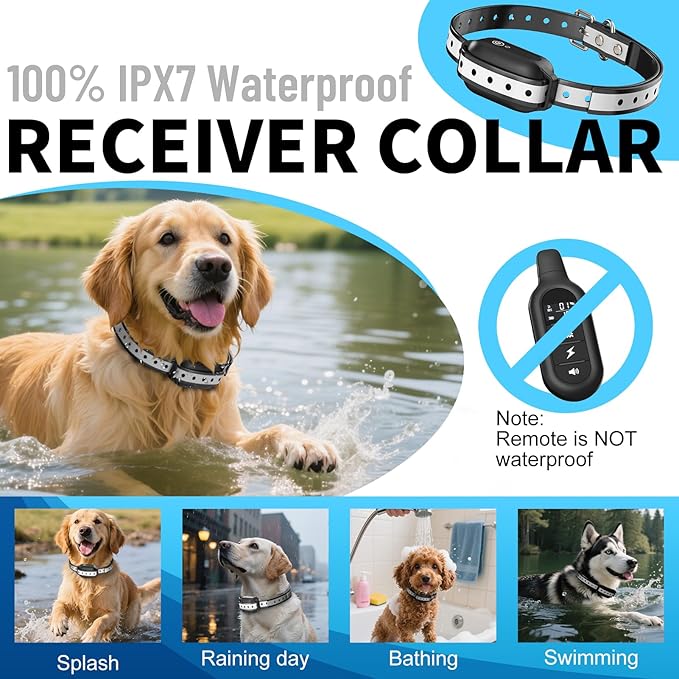 Shock Collar for Dogs 3300FT Dog Training Collar with Remote IPX7 Waterproof with 3 Training Modes, Adjustable Dog Collar for Small Medium Large Dogs