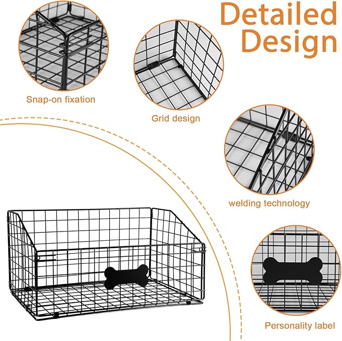 Large Dog Toy Basket Metal,Dog Toy Box,Dog Toy Bin for Living Room Area,Dog Toy Storage Basket,Dog Baskets for Toys,Puppy Toy Holder,Dogs Toy Container Organizer,Medium Pet Toy Food Storage