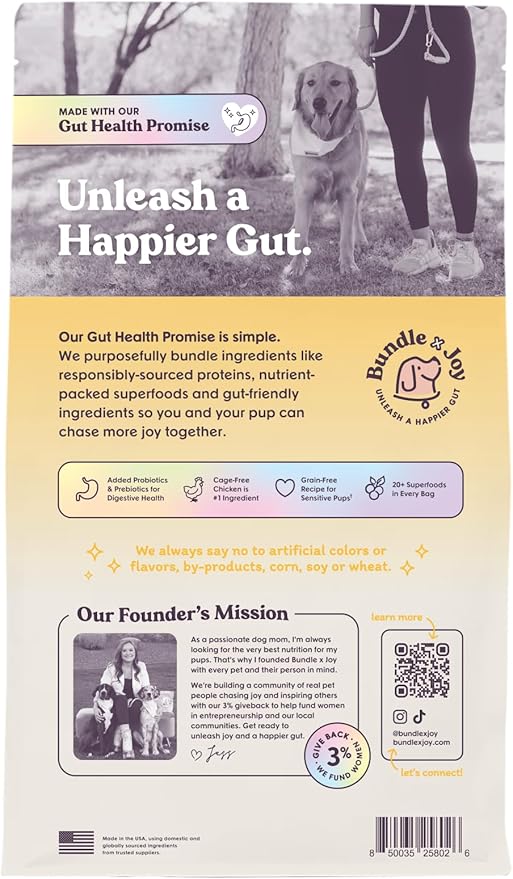 Golden Probiotic Dog Food Dry, Chicken, 4lb Bag, Allergy and Gut-Friendly Adult Kibble for Digestive Health with Cage-Free Chicken, 20 Plant Based Superfoods, Beef and Grain Free