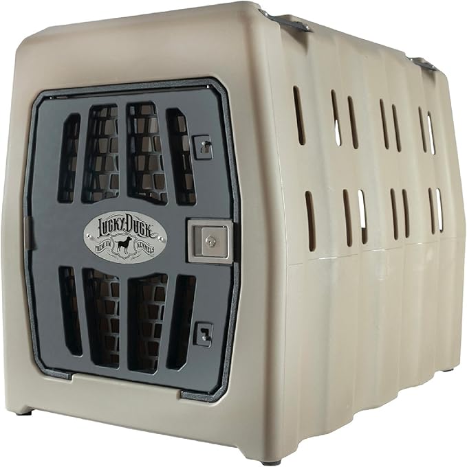 Lucky Dog Kennel, Durable Crash Tested Portable Dog Crates, Large, Tan
