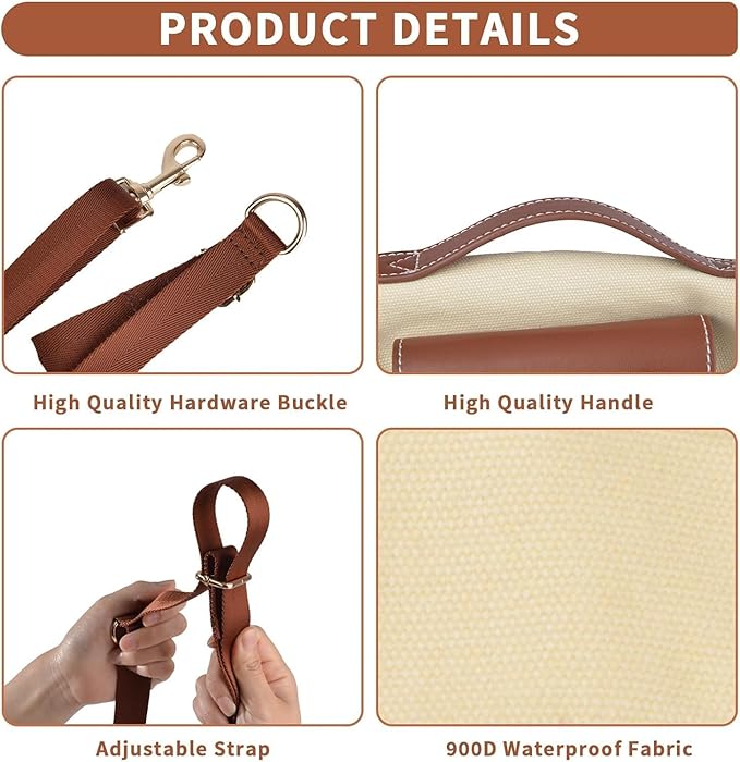 Dog Lift Harness Dog Carrier VES Harness Adjustable Leash with Small Puppy Treat Bag,Fits Most Cars,M