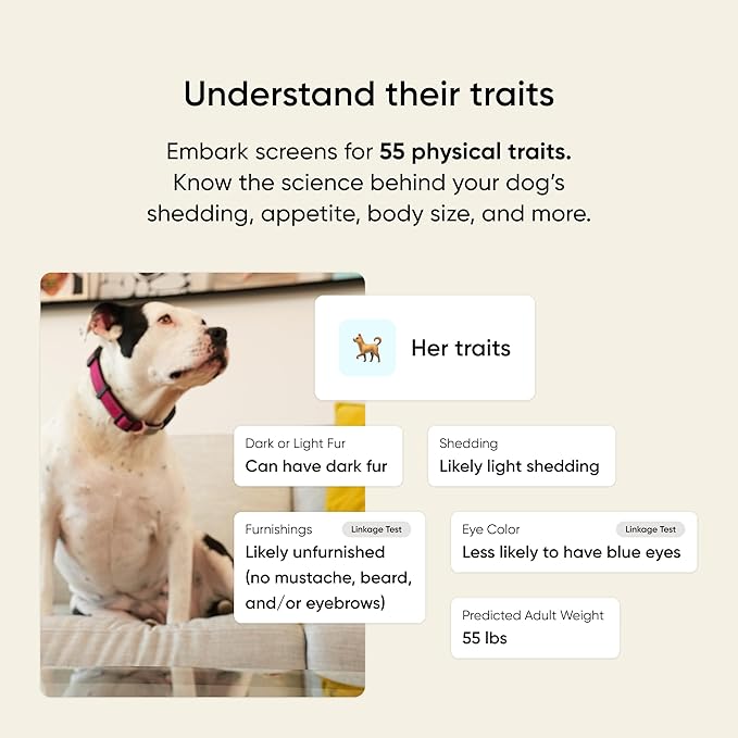 Embark Breed & Health Kit - Dog DNA Testing Kit - Discover Breed, Ancestry, Relative Finder, Genetic Health, Traits, Allergy Risk Scores