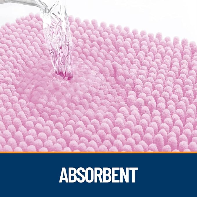 OLANLY Dog Door Mat for Muddy Paws 70x24, Absorbs Moisture and Dirt, Absorbent Non-Slip Washable Doormat, Quick Dry Chenille Mud Mat for Dogs, Entry Indoor Entryway Carpet for Inside Floor, Pink