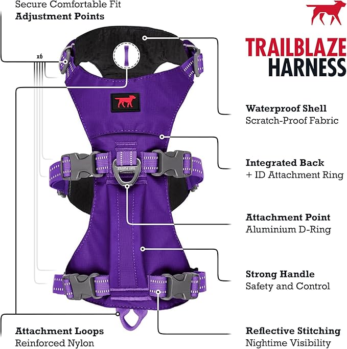 Tuff Pupper Escape Proof Dog Harness for Small Dogs | No Pull Lightweight Adjustable Harness | No Escape Multifunctional Outdoor Pet Gear | Strong Durable Breathable | Secure Comfortable Fit