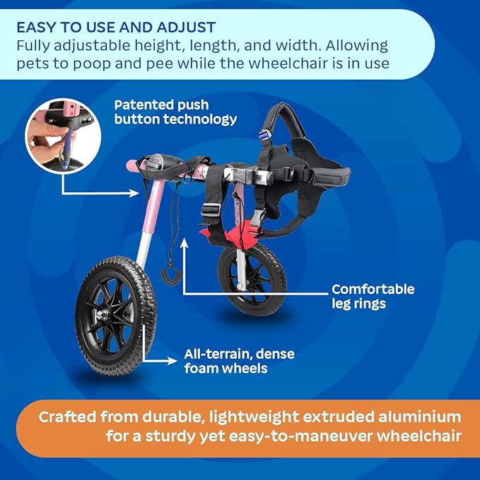 Walkin' Wheels Dog Wheelchair - for Med/Large Dogs 50-69 lbs - Veterinarian Approved - Dog Wheelchair for Back Legs