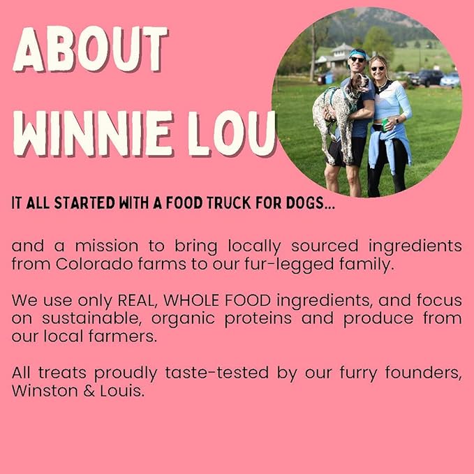 Winnie Lou Organic Healthy Dog Treats – All Natural Crunchy Dog Biscuits Made in USA with Organic Ingredients from Colorado Farms – for Small, Medium, Large Dogs - Strawberry Shortcake (Pack of 2)