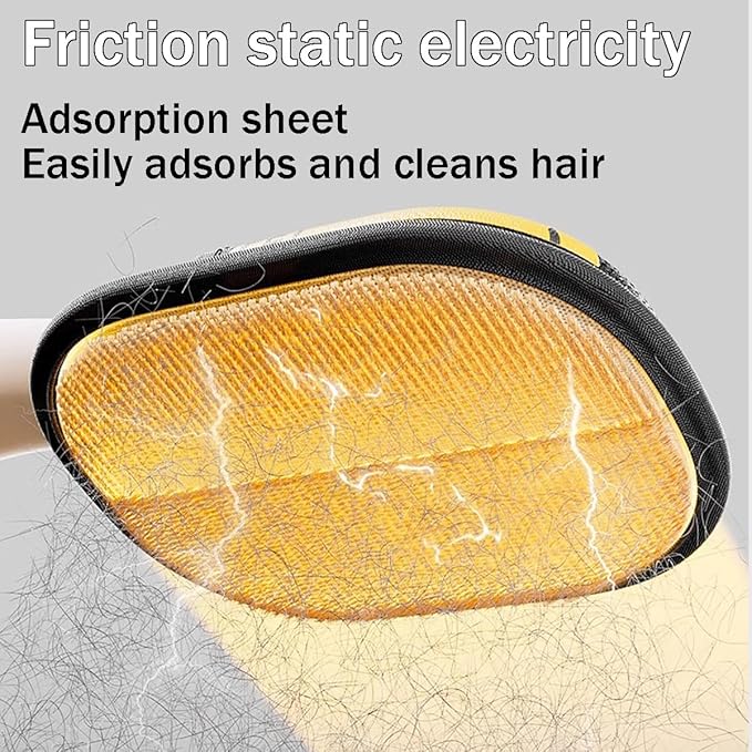 Electrostatic Pet Hair Removal Gloves, Static Removal Gloves for Pet Hair, Double-Sided Reusable Cat & Dog Electrostatic Gloves for Couch, Clothing, Carpet, Car Seat (Yellow, 2PCS)