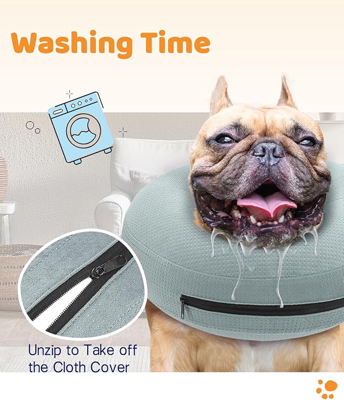 Supet Inflatable Dog Cone Collar for After Surgery Donut, Soft Dog Cones for Small Medium Large Dogs Pets, E Collar Pet Neck Donut Collar Alternative After Surgery