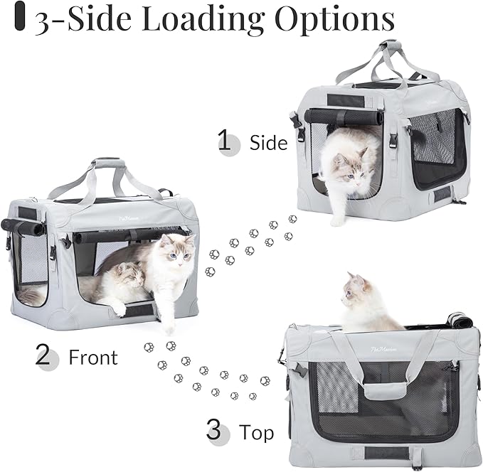 Extra Large Cat Carrier for 2 Cats, Soft Pet Car Travel XL Bag for Large Big Cat 20lbs+, for Two Cats Long Trips Ride 24"x16.5"x16.5" with Litter Box