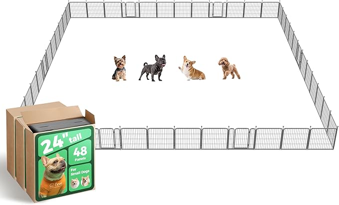 FXW Aster Dog Playpen Designed for Yard, 24inch 48 Panels