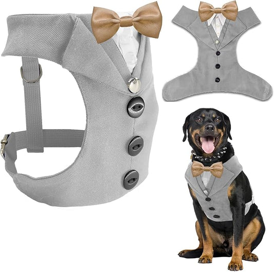 AVERYDAY Dog Tuxedo for Wedding Outfit, Dog Suit and Tie Costumes for Birthday, Halloween, Cosplay, Christmas Party, Pet Formal Wear with Bowtie, Tux for Medium Large Dogs, Bulldog, Labrador, Husky