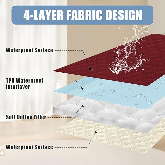 Smiry Waterproof Dog Blanket, Reversible Dog Bed Cover Pet Blanket, Soft Pet Couch Covers for Sofa Washable, Bed Couch Sofa Furniture Protector for Puppy Cat Kids (40"x80", Wine Red/Beige)