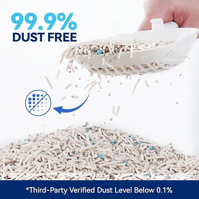 OPET Mixed Tofu Cat Litter - 19lb Strong Clumping Litter, Mixed Tofu and Bentonite, 99.9% Dust Free and Flushable Cat Litter, Natural Sustainable Ingredients Odor Control, Low Tracking（19lb, Milk）