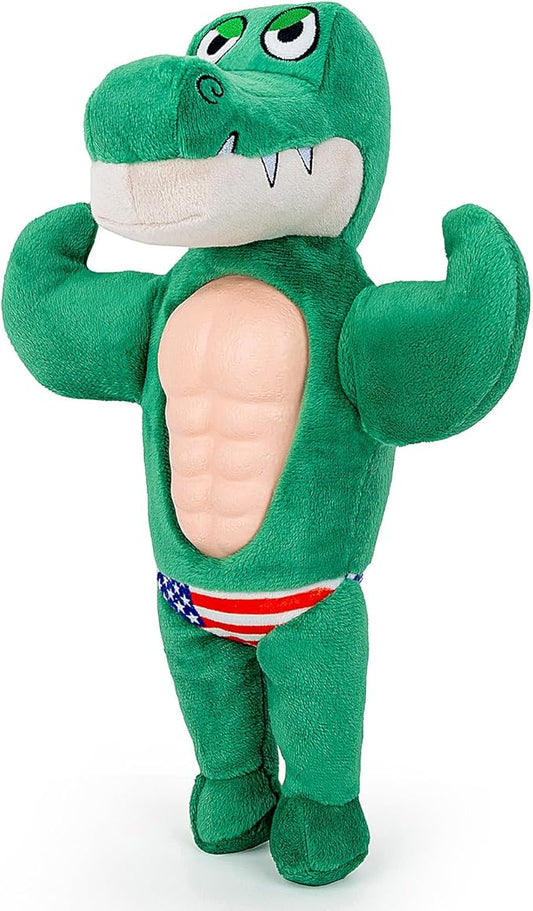 Hollypet Squeaky Plush Stuffed Durable Dog Toys, Cute Puppy Chew Toys for Small, Medium and Large Breed，Crocodile