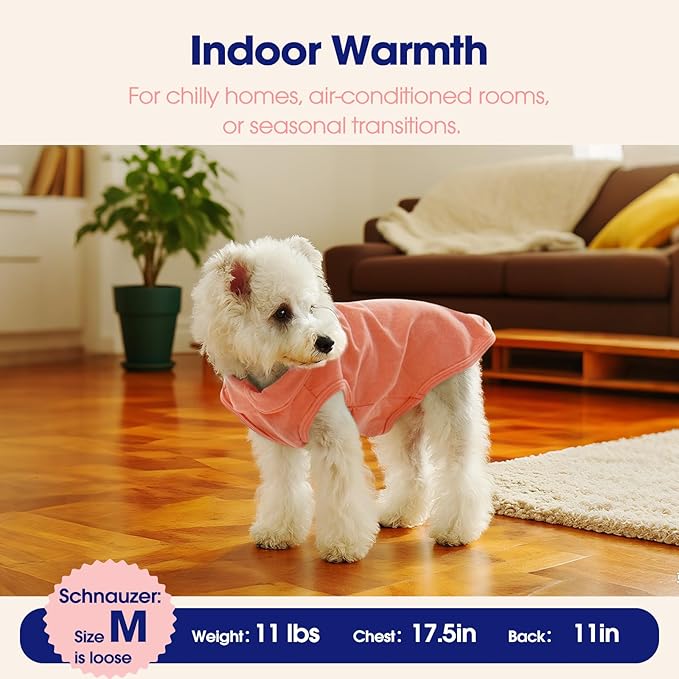 FUAMEY Dog Fleece Vest for Large Dogs,Warm Stretchy Dog Sweatshirts Pullover with Leash Hole Dogs Sweater Soft Pet Turtleneck Cozy Pet Vest Lightweight Sleeveless Orange L