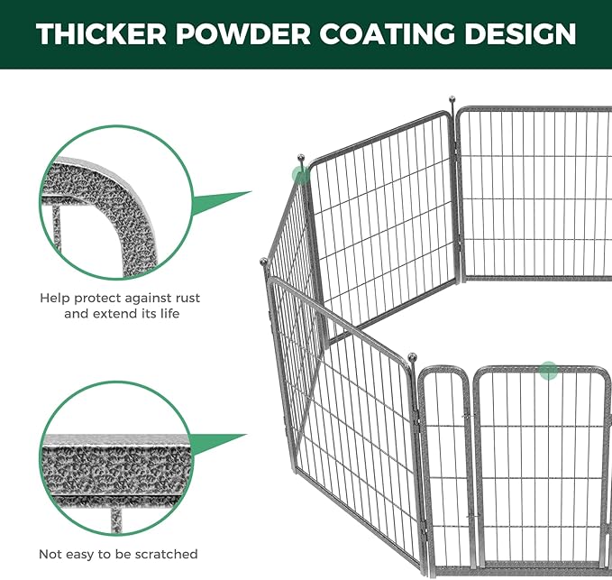 FXW Aster Dog Playpen Designed for Yard, 32inch 24 Panels