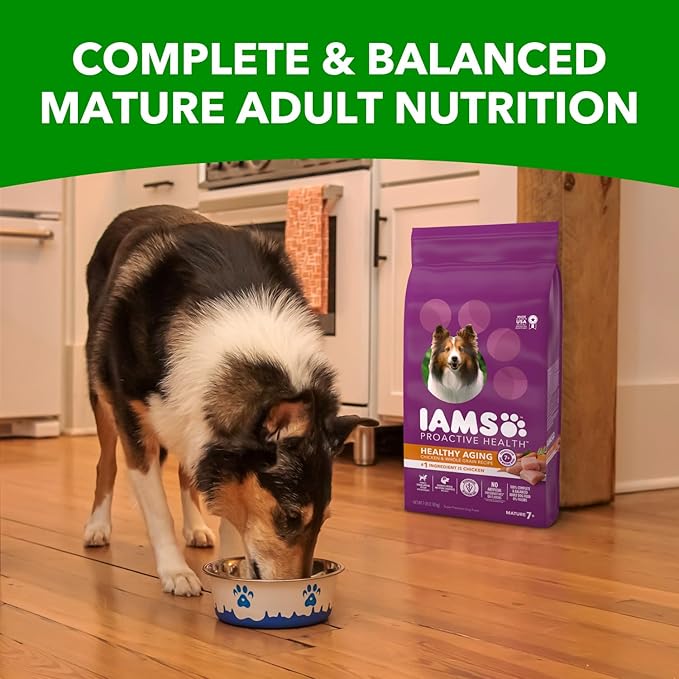 IAMS Proactive Health Healthy Aging Adult Dry Dog Food for Mature and Senior Dogs with Real Chicken, 29.1 lb. Bag