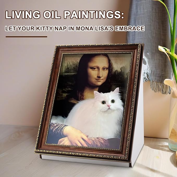 Texsens Mona Lisa Cat Bed - 3-in-1 Food Grade Cat Scratching Pad & Art Frame - Eco-Friendly Decoration & Furniture for Cats & Kittens - Social Essential‌