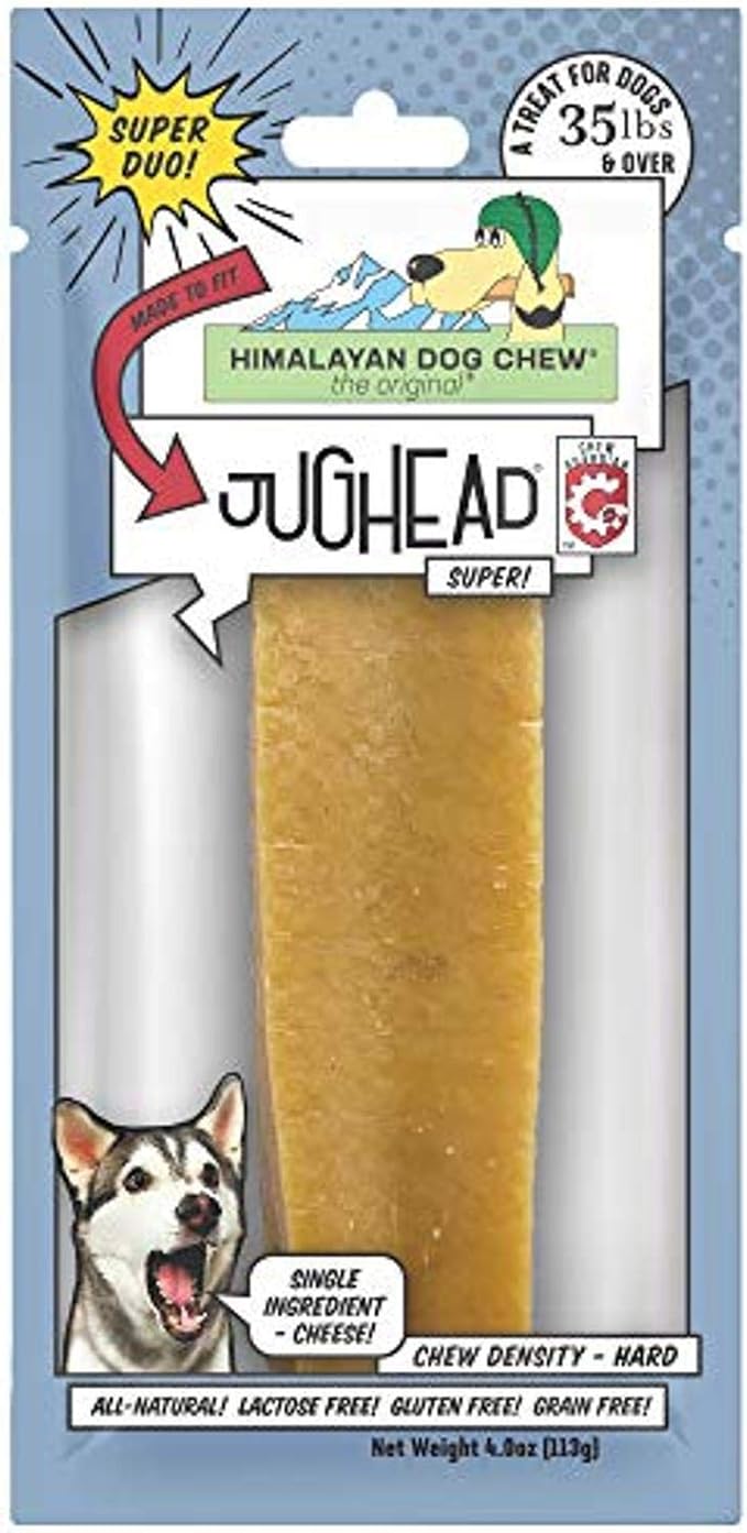 Himalayan Pet Supply Jughead Super Cheese Chew Insert, 100% Natural, Long Lasting, Gluten Free, Healthy & Safe Dog Treats, Lactose & Grain Free, Protein Rich, Dogs 35 lbs and Over, Large