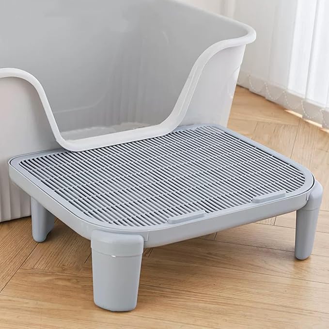 Cat Litter Mat Litter Trapping Mat,19.69"X15.95"X5.90"Litter Box Mat,Waterproof Cat Mats for Litter Large,Easy Clean,Non-Slip Litter Mat for Cat,Urine-Proof Kitty Litter Catcher Mat,Washable (Grey)