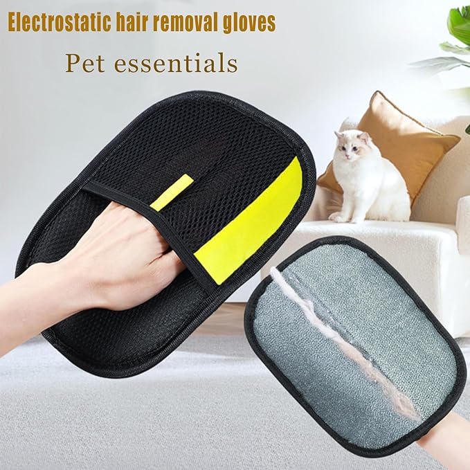 Pet Hair Removal Glove for Cats & Dogs, Upgraded Electrostatic Pet Hair Gloves, Reusable Magic Brush Pet Hair Remover Tool for Laundry, Couch, Carpet, Car Seat