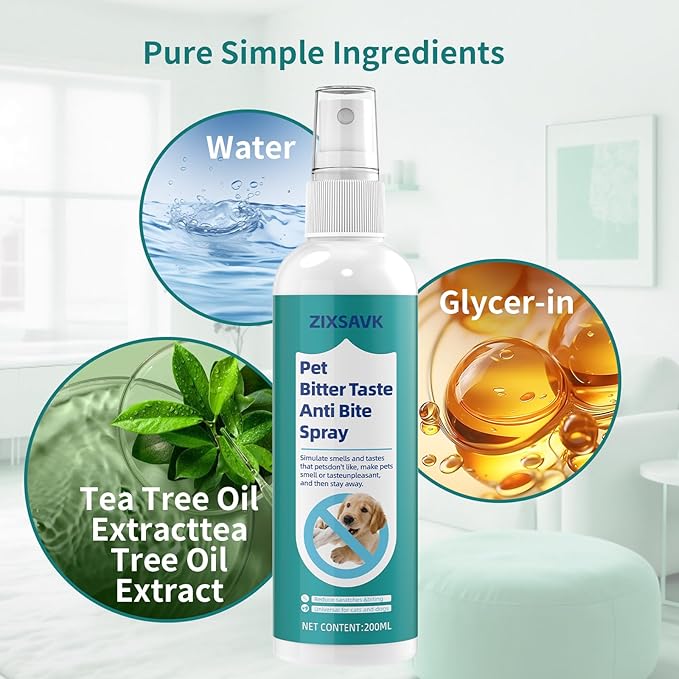 Bitter Apple Spray for Dogs - No Chew Spray for Dogs | Safe, Non-Toxic Chewing Deterrent | Stop Licking, Biting & Destructive Behavior | Training Aid(200ml)