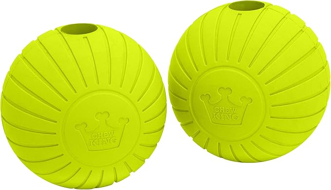 Chew King Supreme Rubber Fetch Balls - Extremely Durable Natural Rubber Toy, 2.5 inch, Yellow (CM-10066-CS01)
