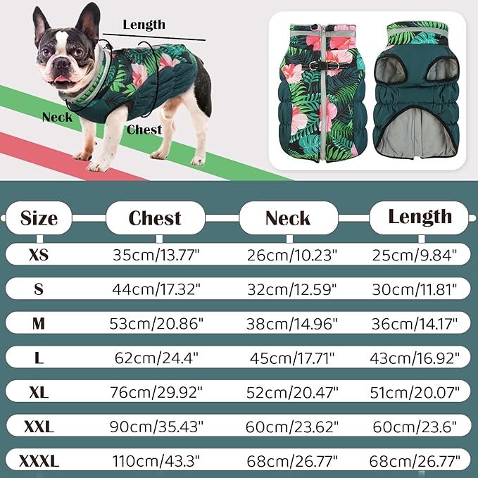 Winter Dog Coat,Large Dog Jacket,Waterproof Pet Jacket with Back Zipper,Pet Coat with Harness Built in,Warm Dogs Coat with Fleece Lined,Snow Jacket Clothes French Bulldog Shiba Inu,L