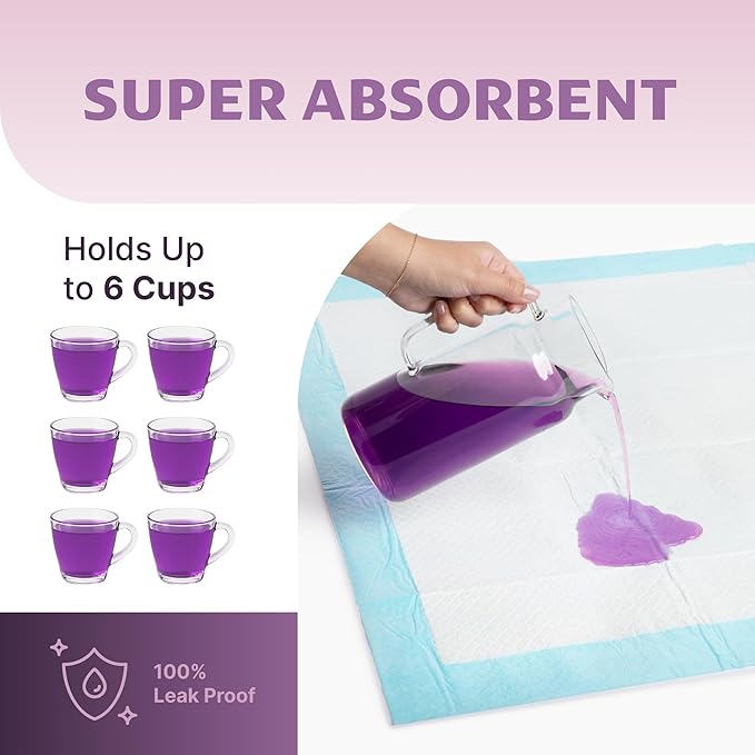 Incontinence Bed Pads 32x36, 50 Count Disposable Underpads, Ultra Absorbent Waterproof Chux, Extra Large Disposable Bed Pads for Adults, Kids & Pets